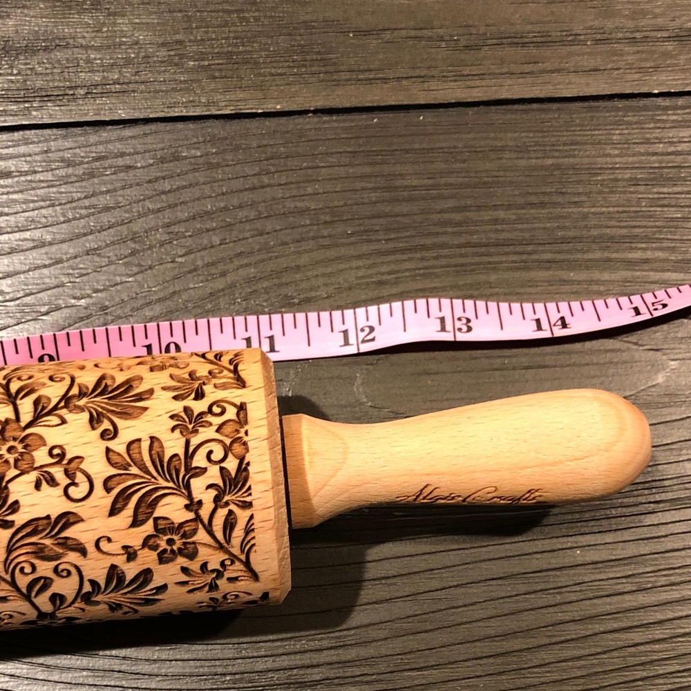 Algis Crafts Embossed Floral Rolling Pin - Picture 10 of 11